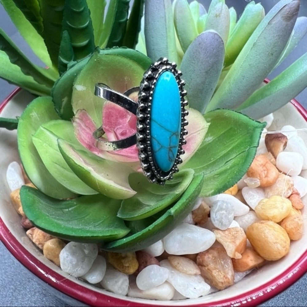 Boho turquoise ring - Picture 2 of 8